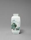 Landscape and Red Plum Blossoms Vase by 
																	 Wang Guiying
